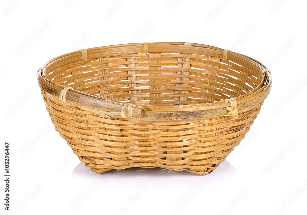 An empty basket on a white background An empty basket on a white background