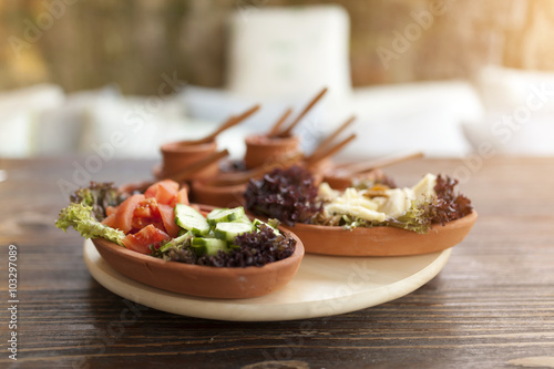 Traditional middle eastern breakfast on the table