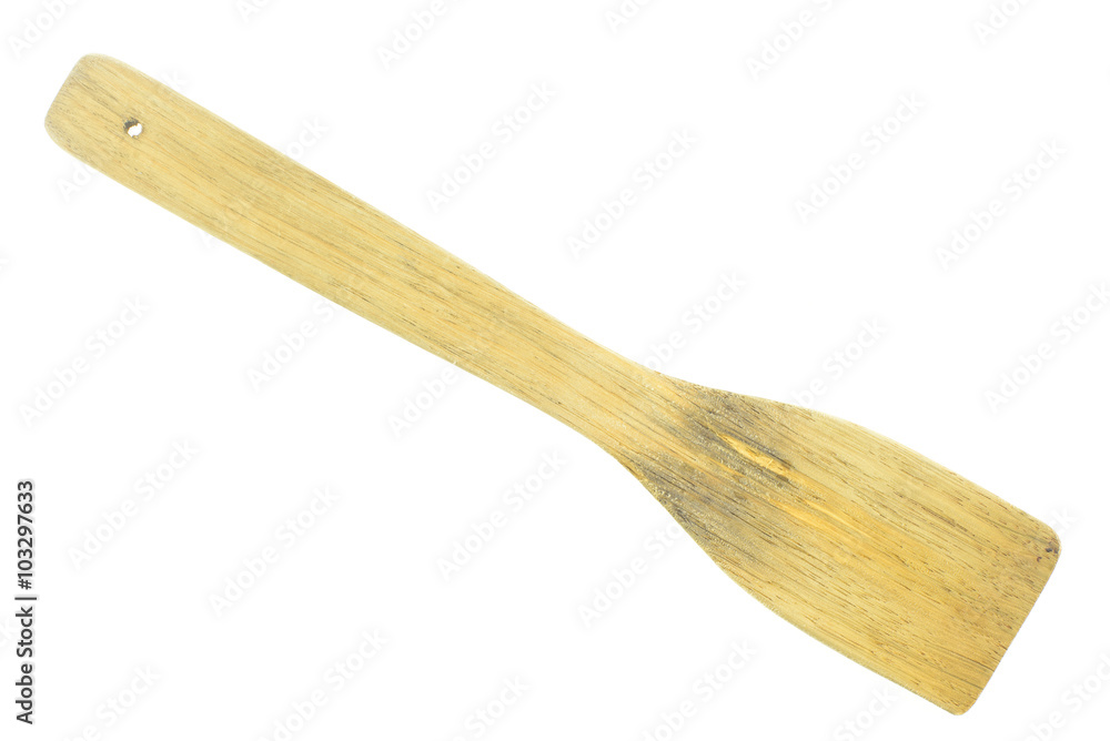 Big cooking wooden spoon ladle isolated over the white background. Big cooking wooden spoon ladle isolated over the white background.