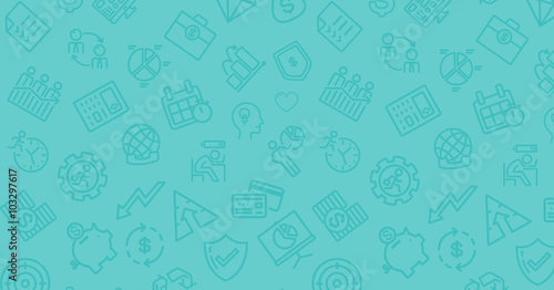 Background with business icons.