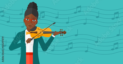 Woman playing violin.