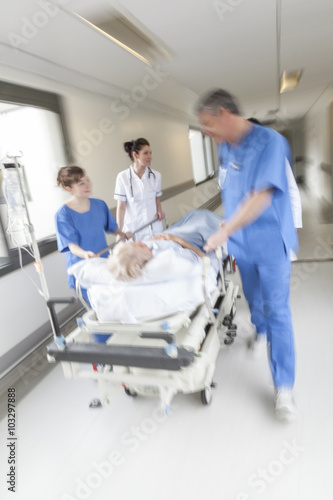 Motion Blur Stretcher Gurney Patient Hospital Emergency