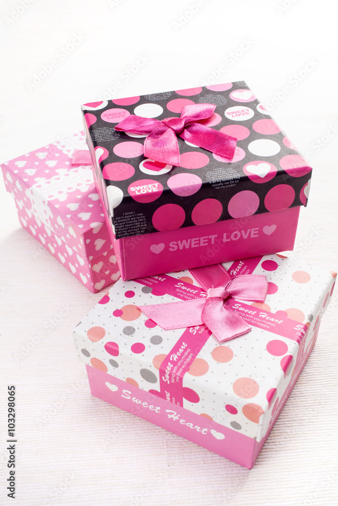 Isolated gift boxes on white background