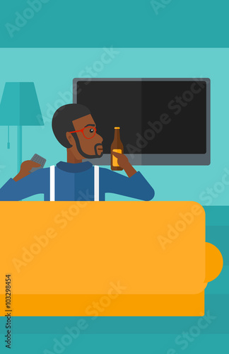 Man watching TV.