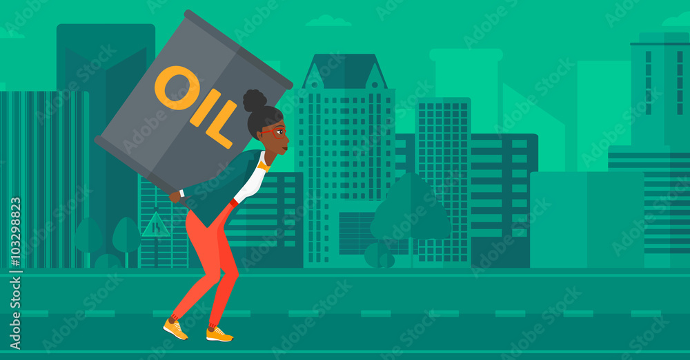 Woman with oil can. Woman with oil can.
