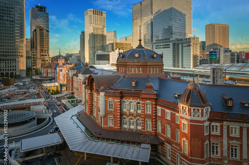 An Evening at Tokyo Station in Japan