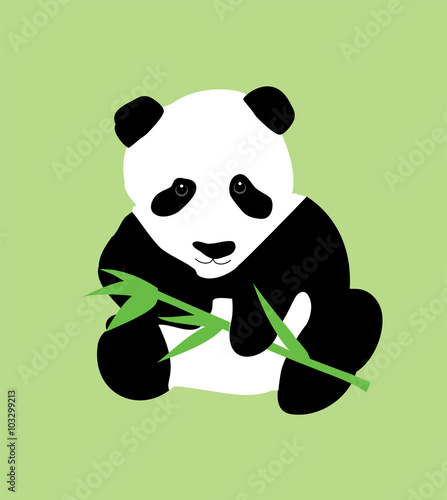 Fototapeta Naklejka Na Ścianę i Meble -  Panda With Bamboo