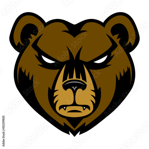 Bear Angry Face vector illustration