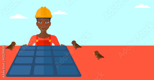 Constructor with solar panel.