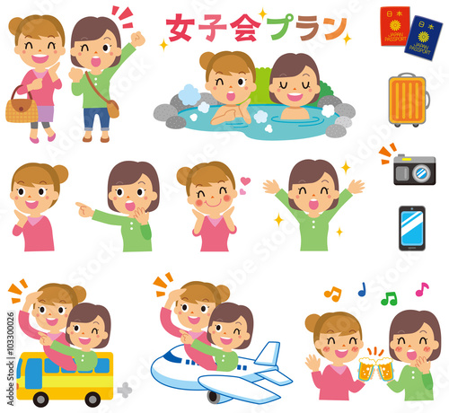 旅行する女性セット