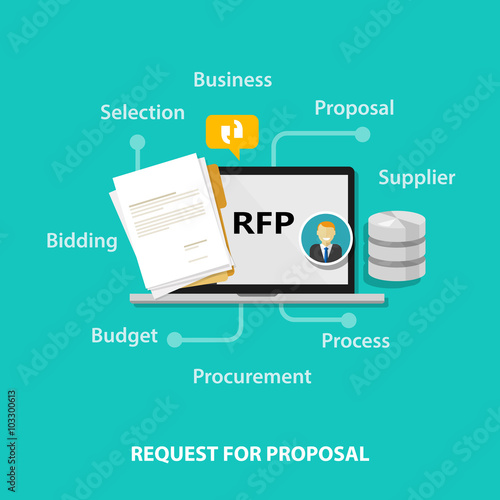 RFP request for proposal icon illustration vector bidding procurement process
