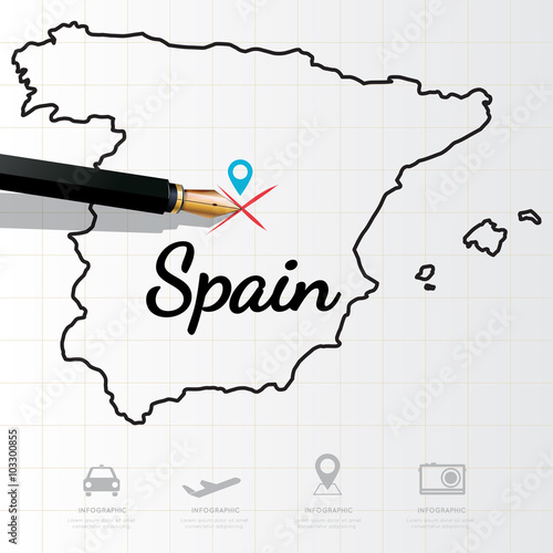Spain map Infographic