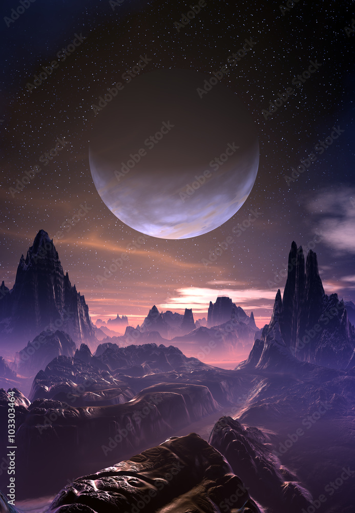 Obraz premium Alien Planet - Fantasy Krajobraz