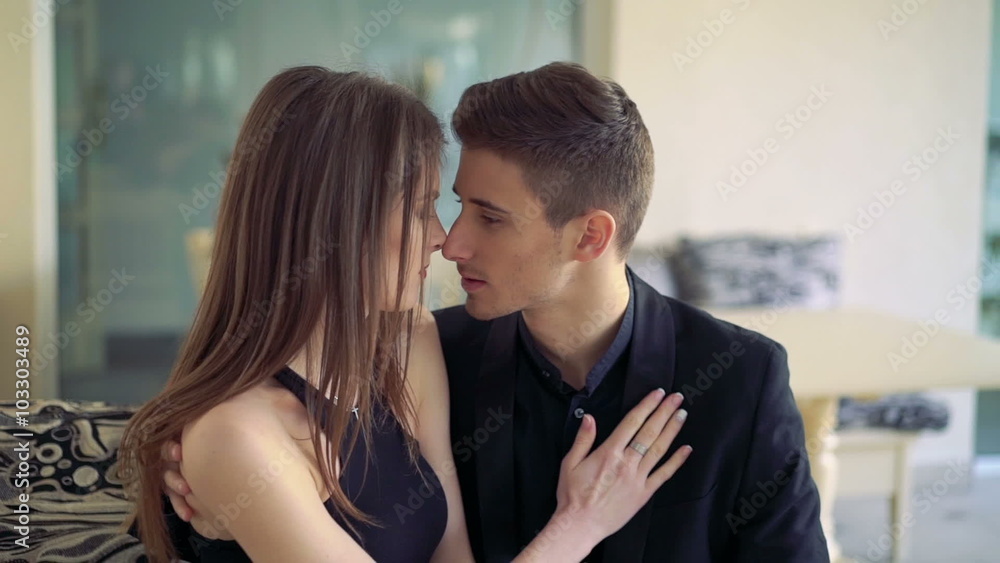 Kisses and caresses of sexual couple Kisses and caresses of sexual couple
