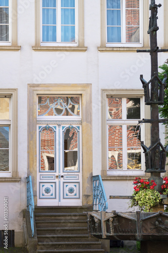 Gebäude am historischen Marktplatz von Warendorf, Nordrhein-Westfalen © sehbaer_nrw
