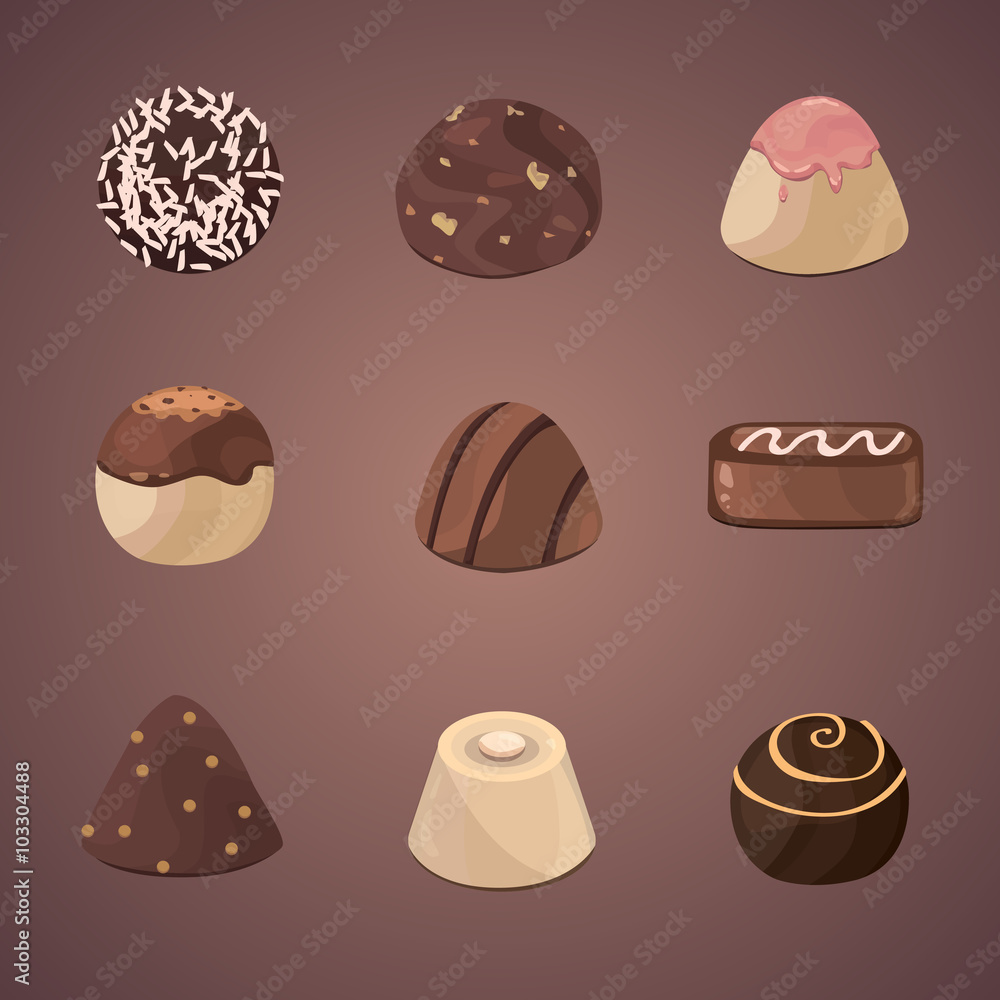 vector set of chocolate candies vector set of chocolate candies
