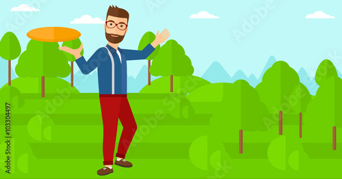 Man playing frisbee.