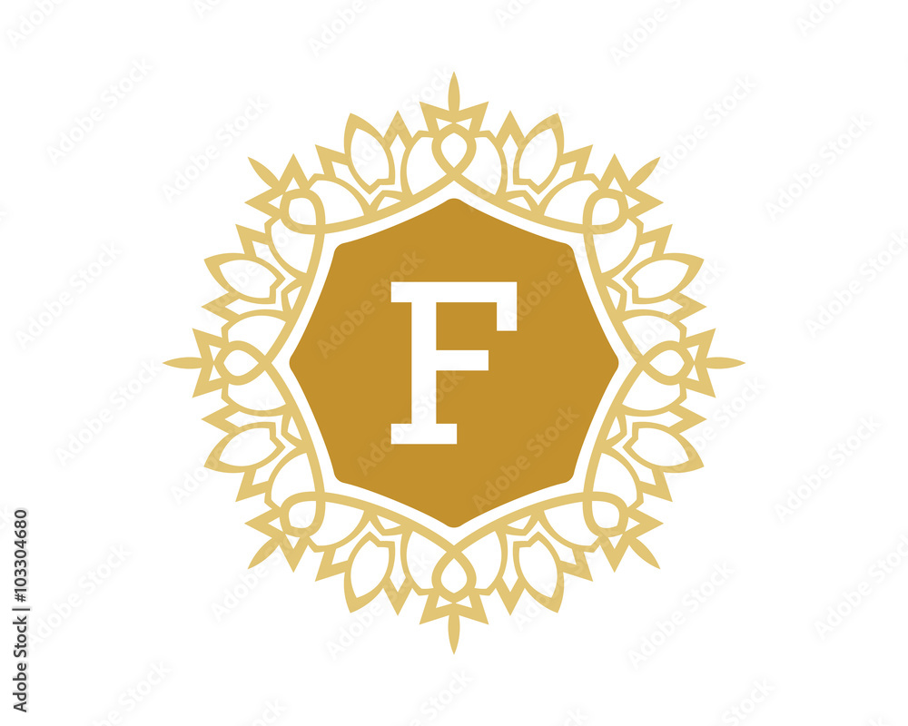 Obraz premium F initial royal letter logo