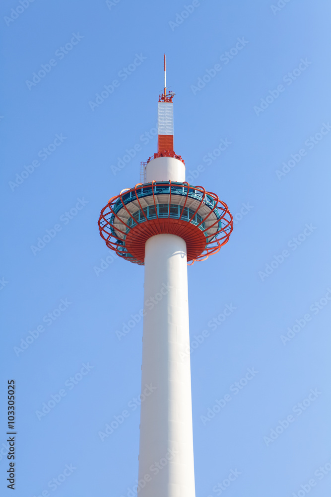 Close - up Kyoto tower tallest building in Kyoto Close - up Kyoto tower tallest building in Kyoto
