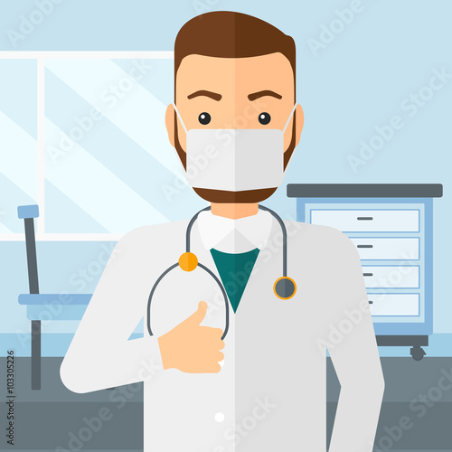 Confident doctor in mask.