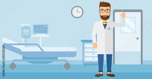 Doctor showing finger up.