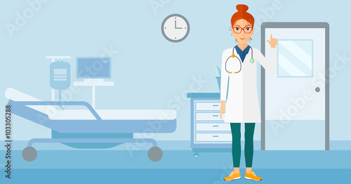 Doctor showing finger up.