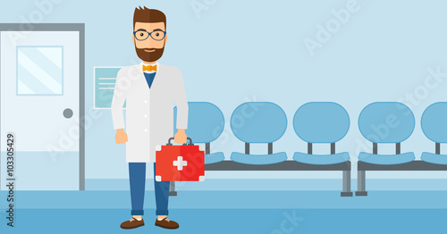 Doctor with first aid box.