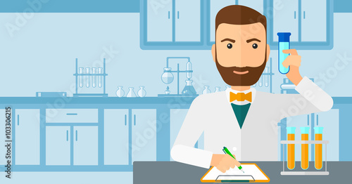 Laboratory assistant working. 