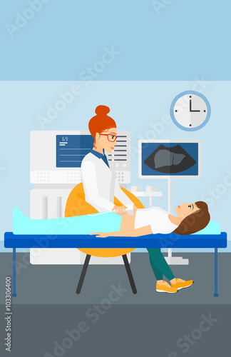 Patient under ultrasound examination.