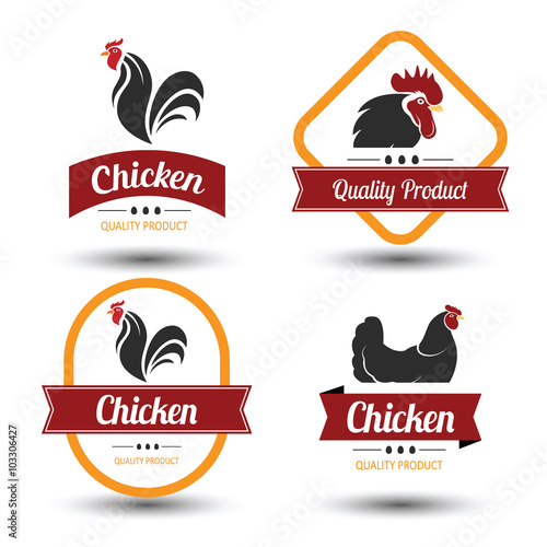 chicken label vector