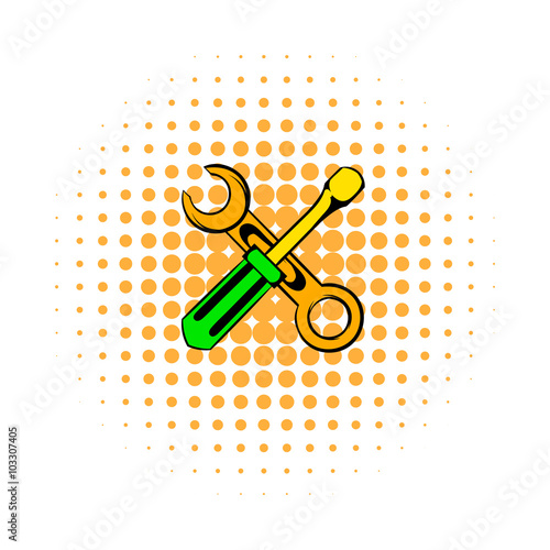Screwdriver and spanner comics icon