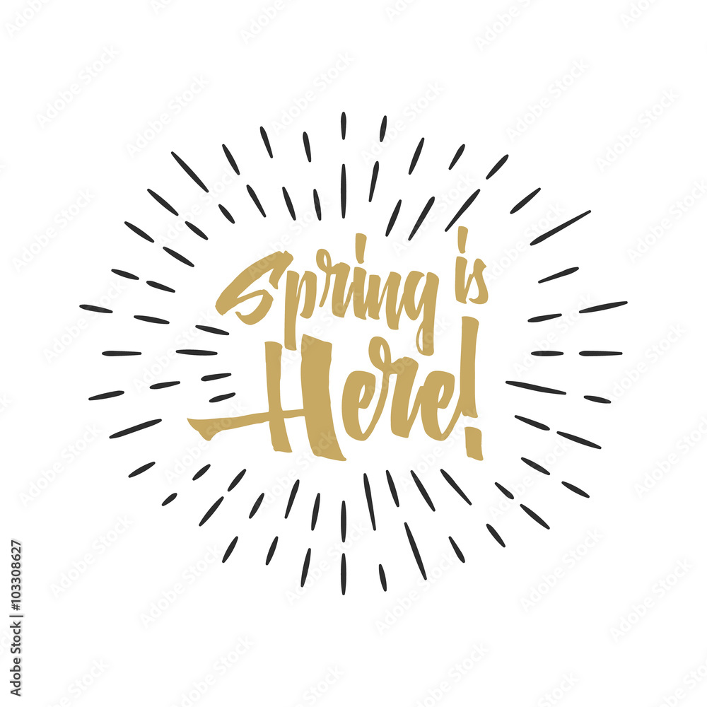 Easter spring sign - Spring is Here. Easter wishes overlay, lettering label design. Holiday badge. Hand drawn emblem. Isolated. Religious holiday sign Easter photo overlays design for web, print Easter spring sign - Spring is Here. Easter wishes overlay, lettering label design. Holiday badge. Hand drawn emblem. Isolated. Religious holiday sign Easter photo overlays design for web, print