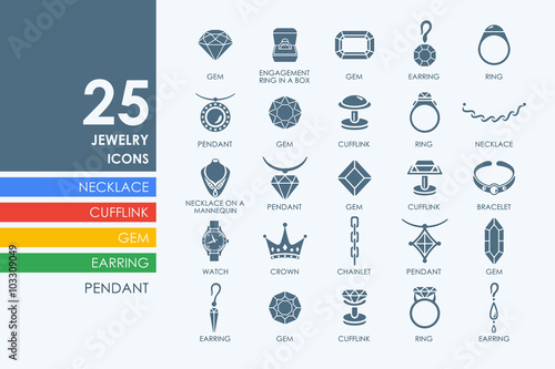 Set of jewelry icons