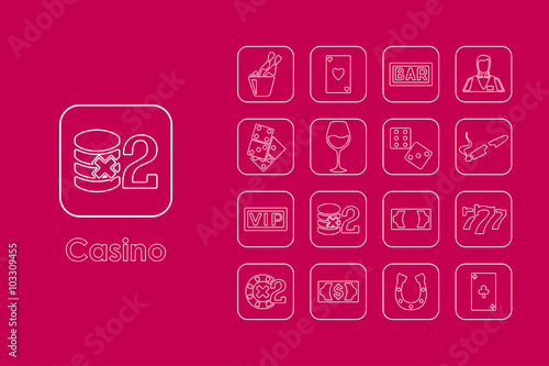 Set of casino simple icons