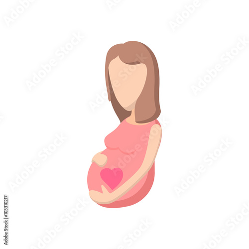 Pregnant woman cartoon icon