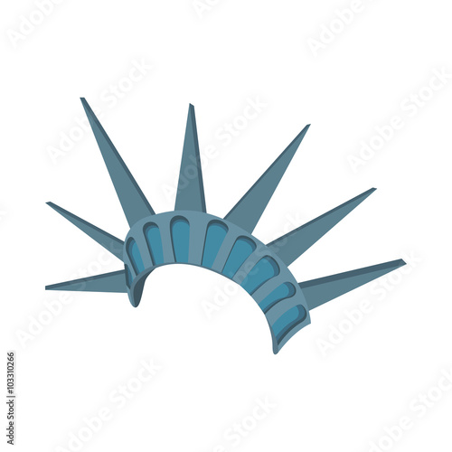 Statue of Liberty crown cartoon icon 