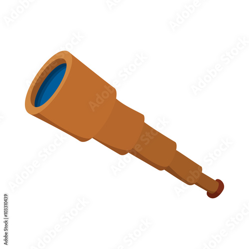 Spyglass icon, cartoon style