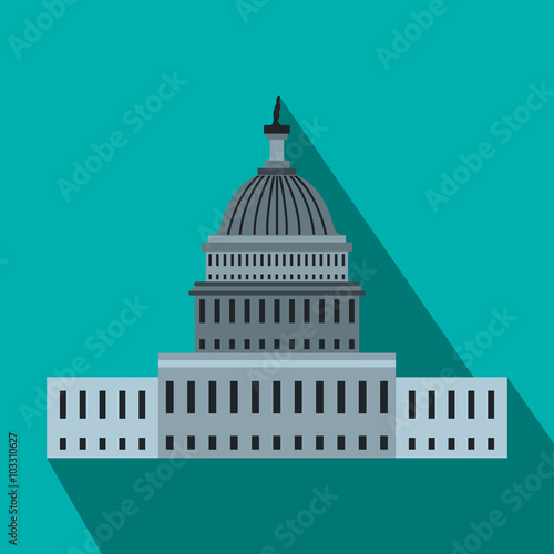 White House in Washington DC flat icon