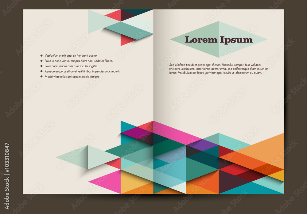 Brochure template with colorful abstract background, retro, eps10 vector Brochure template with colorful abstract background, retro, eps10 vector