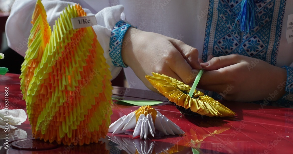 Boy In BlueWhite Vyshyvanka Makes Sunflower From Paper Kids Make