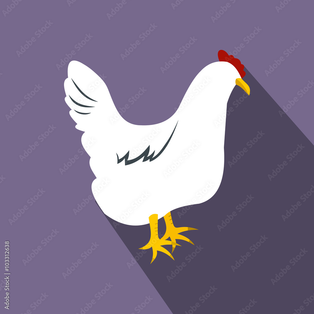 White hen flat icon White hen flat icon