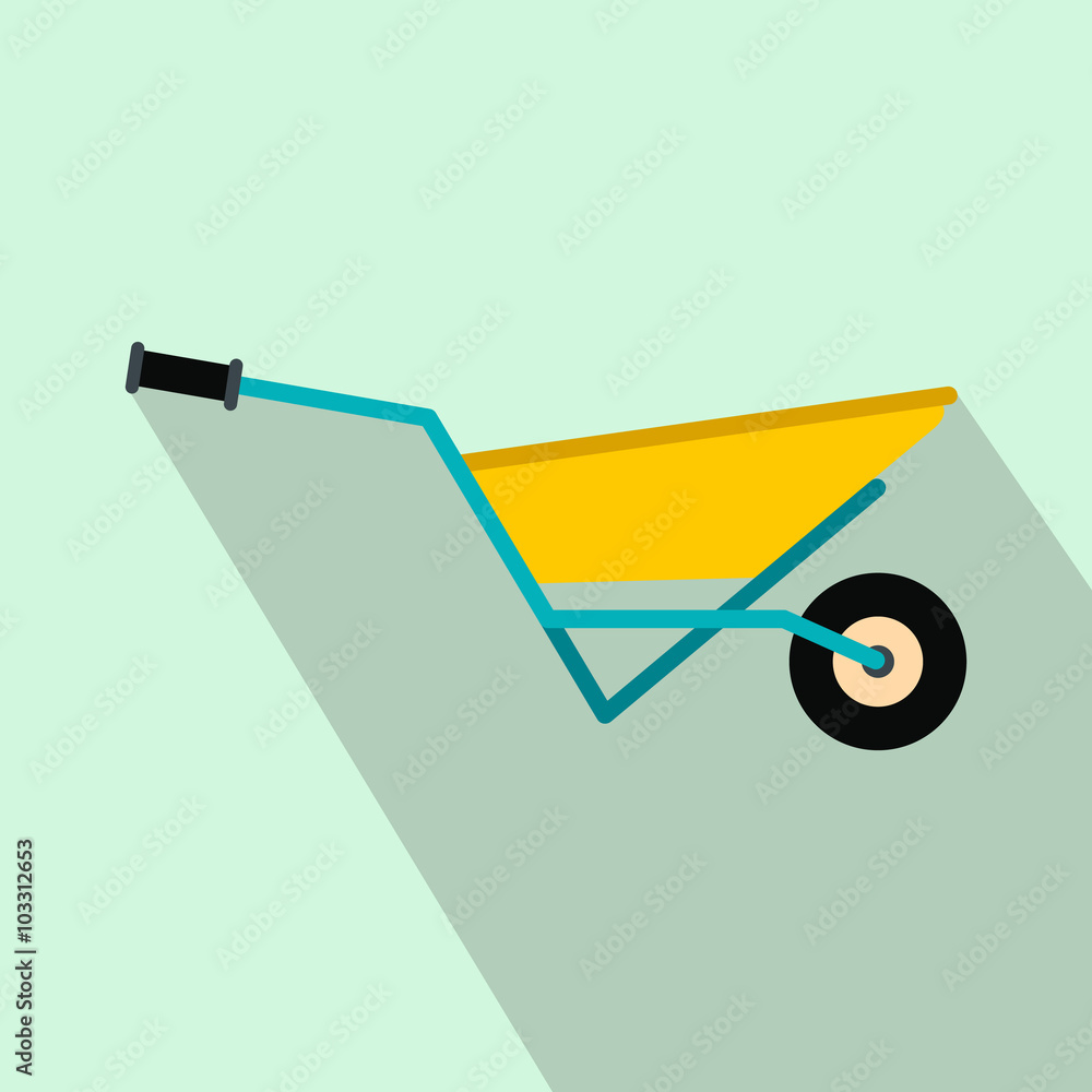 A wheelbarrow full of turf flat icon A wheelbarrow full of turf flat icon