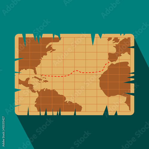 Vintage map flat icon