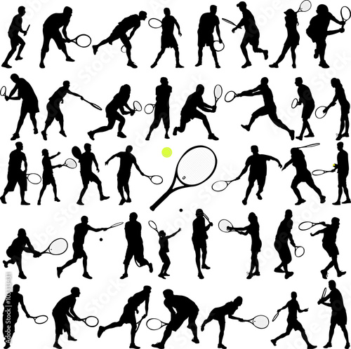 tennis players big collection - vector