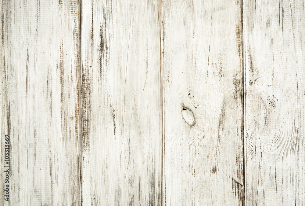 Naklejka premium White wooden background texture from wooden planks.