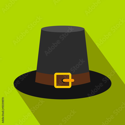 Wallpaper Mural Gorgeous pilgrim hat flat icon with shadow Torontodigital.ca