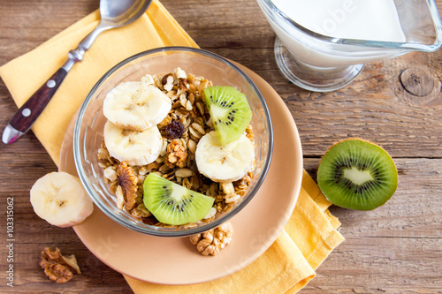 granola with fruits and nuts