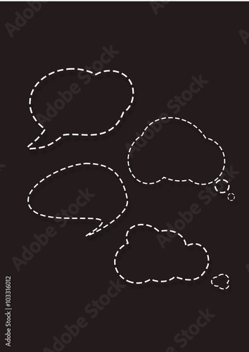 Abstract Vector empty Speech Bubbles Set 