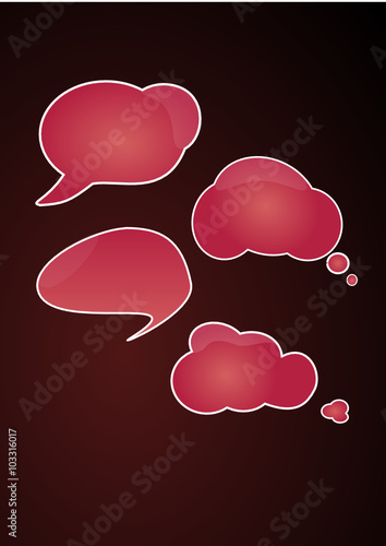 Abstract Vector empty Speech Bubbles Set 