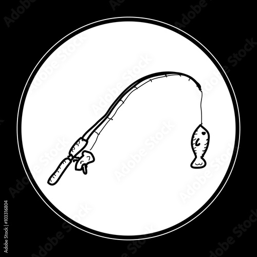 Simple doodle of a fishing rod